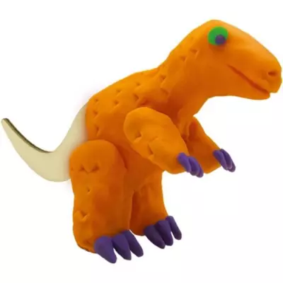 Pâte à modeler dinosaures en bois - Orange et violet - Pour enfant dès 3 ans