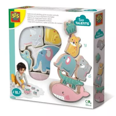Amusants Animaux en bois à empiler - Bébé - Multicolore