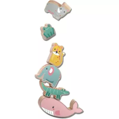 Amusants Animaux en bois à empiler - Bébé - Multicolore