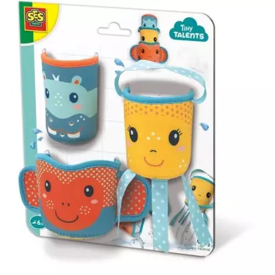 Gobelets pour le bain en Néoprène - Bleu - Jouet de bain attrayant