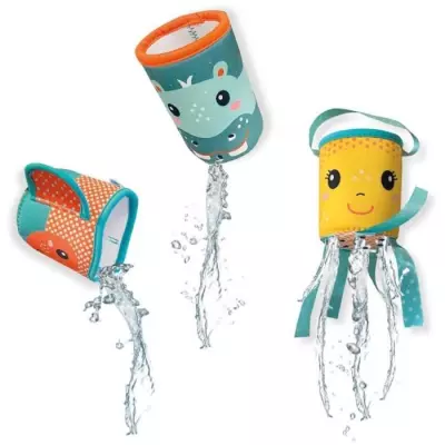 Gobelets pour le bain en Néoprène - Bleu - Jouet de bain attrayant