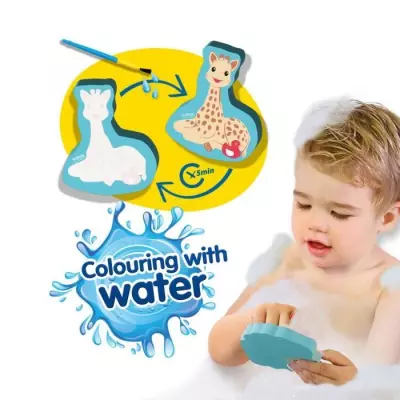 Jouet de bain Sophie la girafe - Coloriage à l'eau - Bleu - 12 mois+