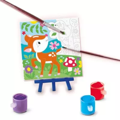 Peinture au numéro sur toile - Kit 3 animaux de la forêt - SES CREATIVE