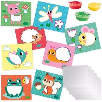 Cartes de peinture au doigt Eco - Exprime-toi en couleur!