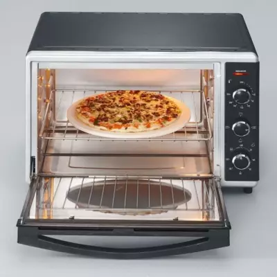 Mini Four SEVERIN TO2058 42 L: Pierre à Pizza et Tournebroche • 1 800 W • Minuteur 120 min • Noir • Compact