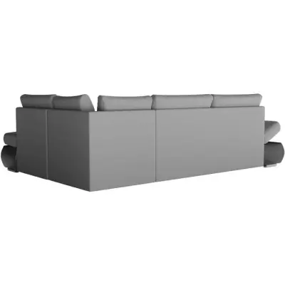 Canapé d'angle SEVARA 4 places Gris convertible et réversible - FSC® certifié
