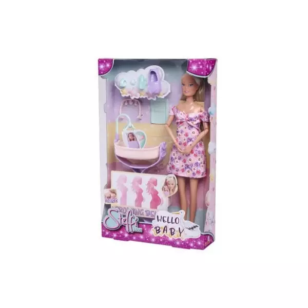 Smoby - Steffi Love - Future Maman - Poupée mannequin enceinte (29cm) - Accesoires pour bébé - Bouton pour faire grossir son