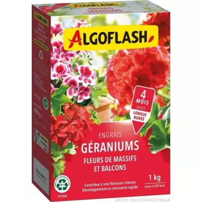 Engrais pour Géraniums et Fleurs - ALGOFLASH NATURASOL - 1 kg
