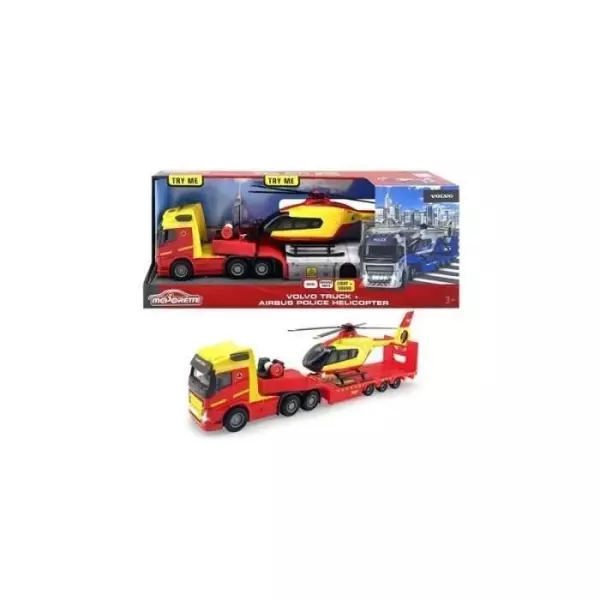 Camion avec Hélicoptere Police Majorette GS 35 cm - MAJORETTE - Blanc - Jouet - Mixte - 3 ans