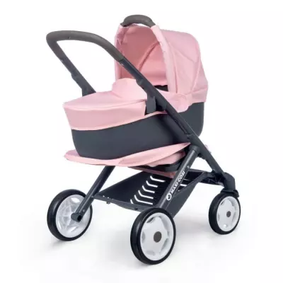 Poussette + Landau 3 en 1 pour Poupons et Poupées - Roues Silencieuses et Multidirectionnelles