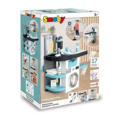 Smoby Rowenta Buanderie Enfant avec 17 Accessoires - Sons Réalistes