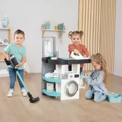 Smoby Rowenta Buanderie Enfant avec 17 Accessoires - Sons Réalistes