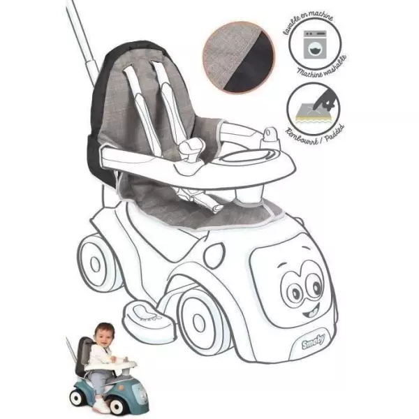 Housse de siege pour porteur Maestro - confortable et rembourrée - pour enfant a partir de 6 mois - gris et bleu