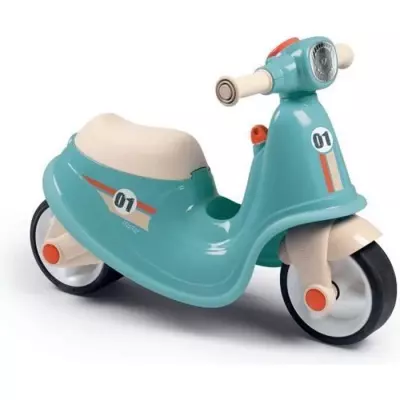 Porteur Scooter Smoby Bleu - Made in France - Pour Bébé de 18 mois