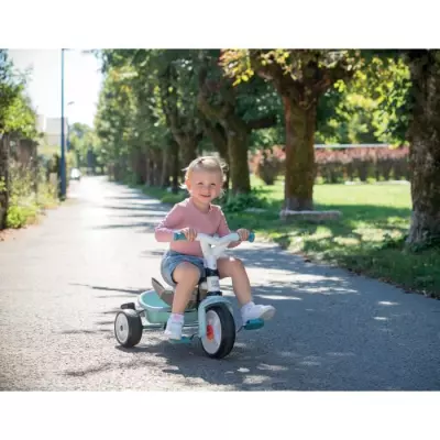 Tricycle évolutif enfant Smoby Balade Plus - Bleu, structure métal