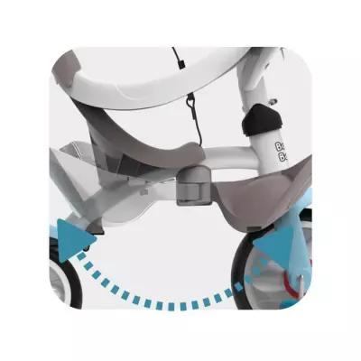 Tricycle évolutif enfant Smoby Balade Plus - Bleu, structure métal