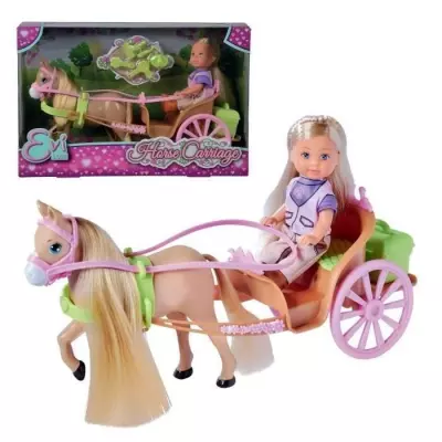Caleche et cheval pour poupée STEFFI LOVE Evi - SILVERTORN - Accessoires inclus