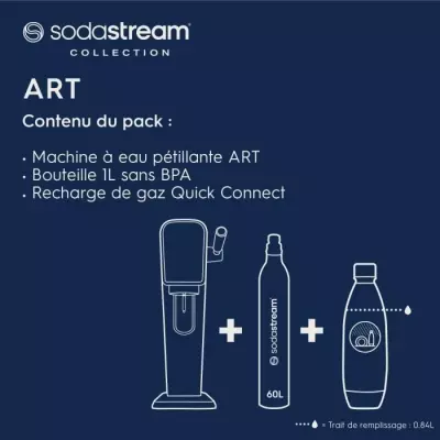 Machine à soda écologique - Sodastream Art Mandarine - Recharge gaz 60L