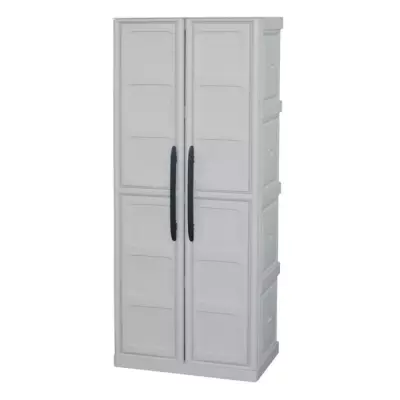 Armoire de rangement TOOD résine taupe/écru - 3 tablettes