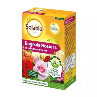 Engrais SOLABIOL SOROSY15 pour Rosiers et Arbustes à Fleurs - 1,5 Kg