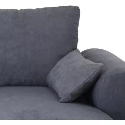 Canapé d'angle convertible réversible MAX - Méridienne avec coffre - Tissu gris foncé