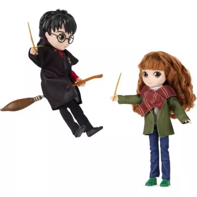 Coffret Deluxe Poupée Harry Potter et Hermione 20cm - Wizarding World - 4 tenues et 12 accessoires