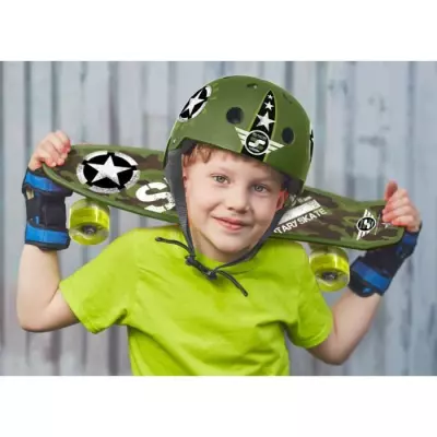 Casque Skate STAMP Skids Control Military Star - Vert 53/57 cm