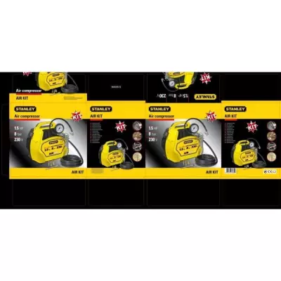 Compresseur d'air sans cuve STANLEY AIR KIT - 1,5 CV - Ultra-compact