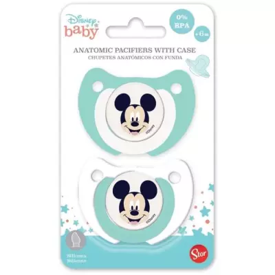 Lot de 2 sucettes anatomiques Mickey Disney pour enfants de +6 mois