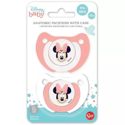 Lot de 2 sucettes anatomique Minnie Disney pour bébés de plus de 6mois