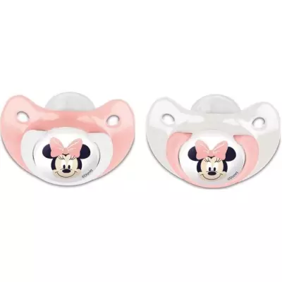 Lot de 2 sucettes anatomique Minnie Disney - Pack cadeau pour bébé