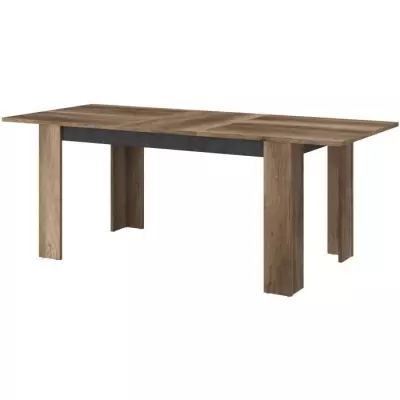 Table à manger extensible STEIN - Chêne et Steam Black - 6 pers