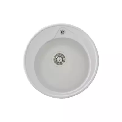 Évier encastrable RONDA SMC BLANC - 1 bac Ø 49 cm