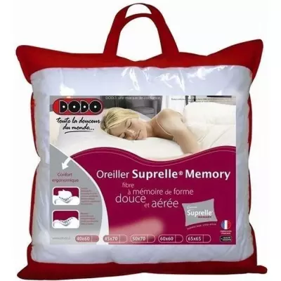 Oreiller mémoire de forme 65x65cm SUPRELLE MEMORY - Confort absolu