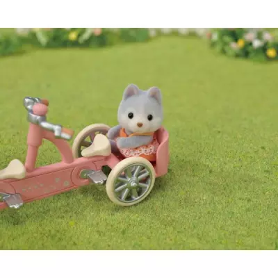Figurines miniatures SYLVANIAN FAMILIES - Les frères et sœurs husky et leur tandem