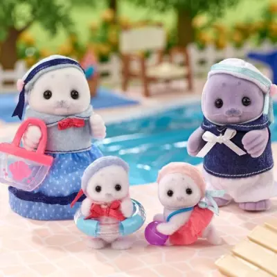 Figurine Miniature: Famille Phoque pour des aventures de plage - SYLVANIAN FAMILIES