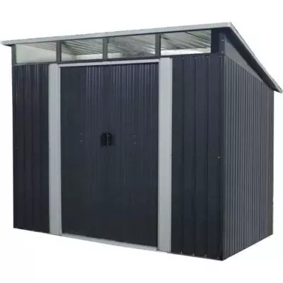 Abri de jardin métal 4,61m² - Kit ancrage inclus