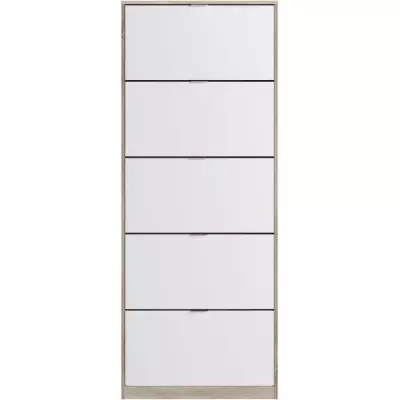 Meuble à chaussures Leona - Chêne et blanc - FSC 100% - Responsable
