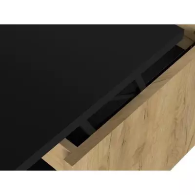 Table basse relevable en chêne et noir - Déco écolo - L100xP50xH44 cm