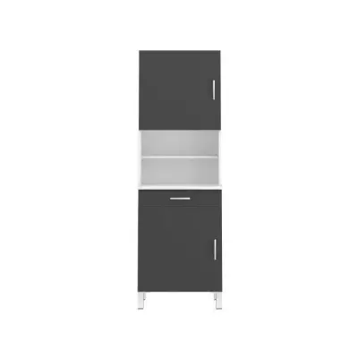 Buffet de cuisine éco L 60 cm - Gris et blanc mat