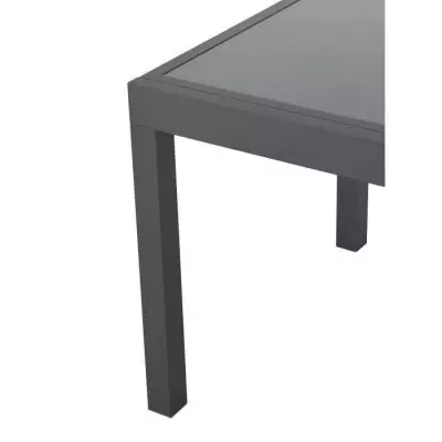 Table de jardin extensible rectangulaire 6-10 pers. aluminium-verre - L 135-270 x H 75 x P 9