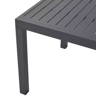 Table de jardin extensible 6-10 personnes - Aluminium - Gris foncé