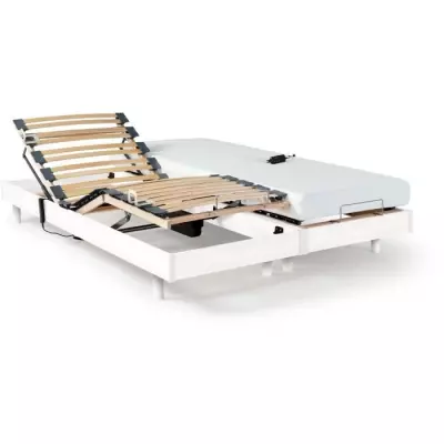 Ensemble relaxation matelas + sommiers électriques 2x80x200 - Fabrication française