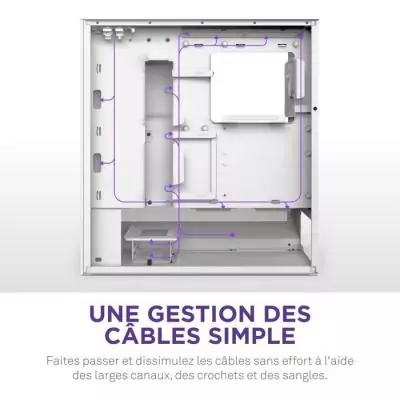 Boitier moyen-tour ATX - NZXT - CC-H52FW-R1 - H5 Flow RGB - Ventilateurs RGB inclus - Blanc - Refroidissement optimisé Boitier moyen-tour ATX - NZXT - CC-H52FW-R1 - H5 Flow RGB - Ventilateurs RGB inclus - Blanc - Refroidissement optimisé