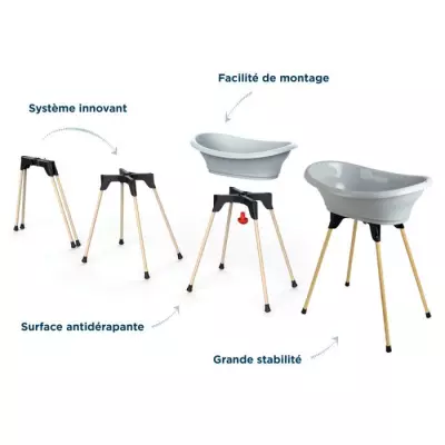 Pack baignoire VASCO 7 En 1 Gris Charme - Fabriqué en France