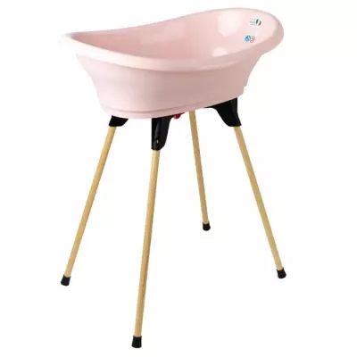 Baignoire THERMOBABY VASCO 5 en 1 Rose poudre - Fabriqué en France
