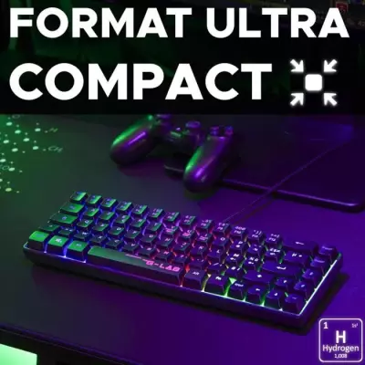 Clavier Gamer Compact 60% - The G-Lab KEYZ HYDROGEN