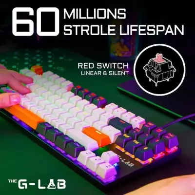 Clavier Gaming Mécanique TKL 3 coloris (Blanc+Noir+Orange)