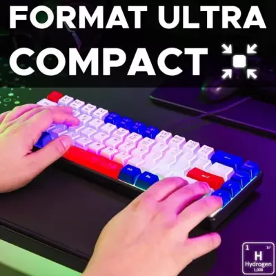 Clavier Gamer Compact rétroéclairé - G-Lab KEYZ HYDROGEN