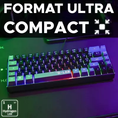Clavier Gamer compact rétroéclairé - The G-Lab KEYZ HYDROGEN